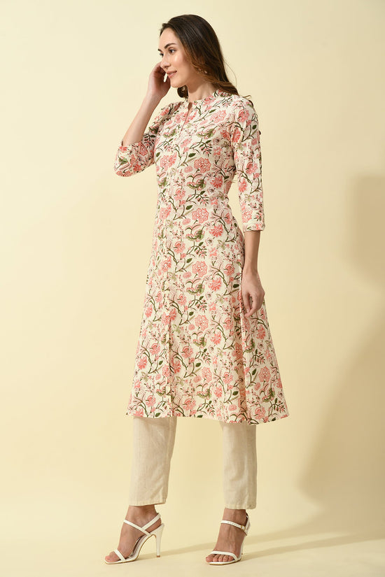 Cream Printed Kurta