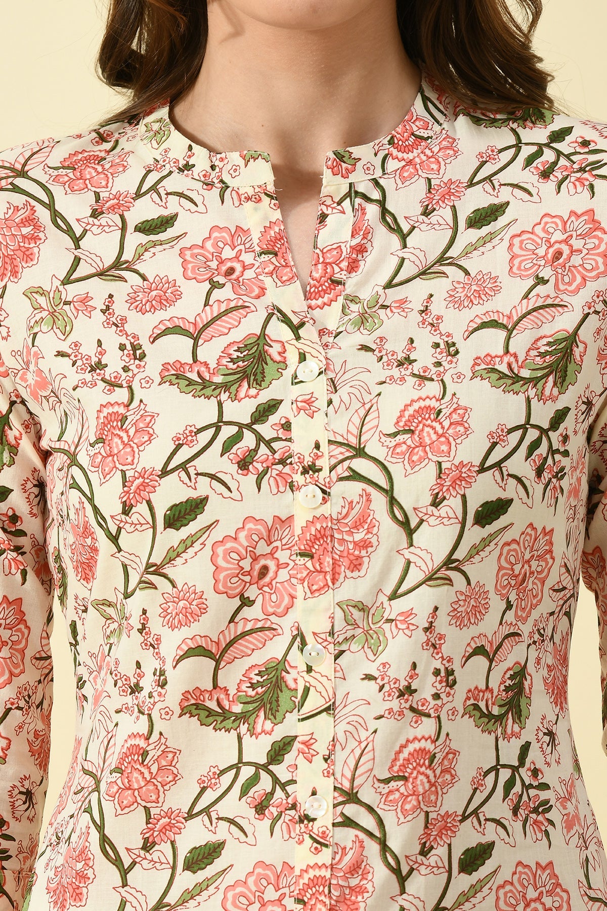 Cream Printed Kurta