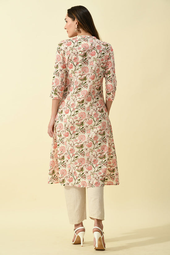 Cream Printed Kurta
