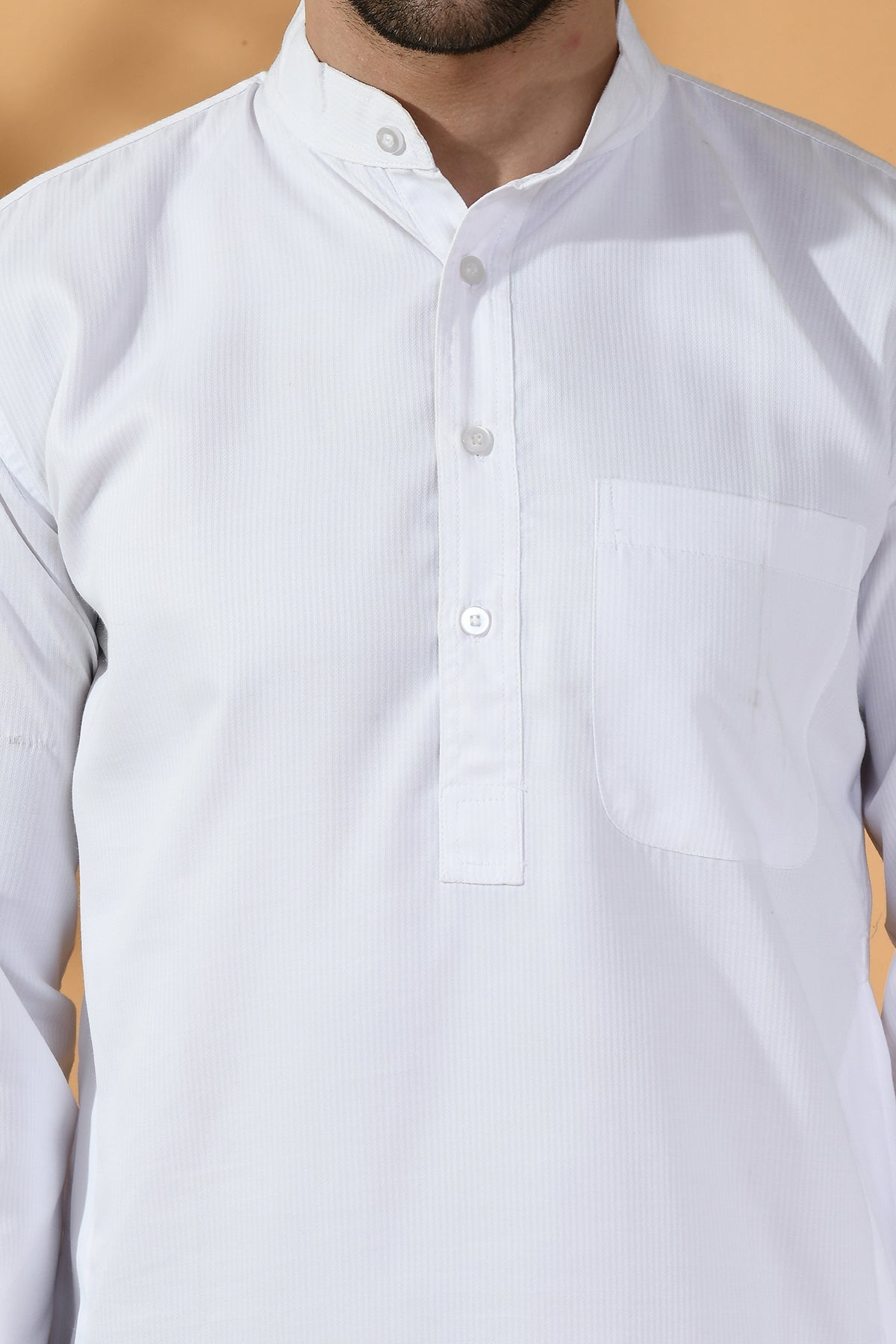White Solid Lining Kurta