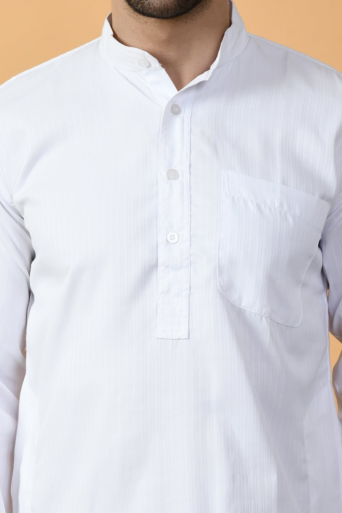 White Solid Lining Kurta