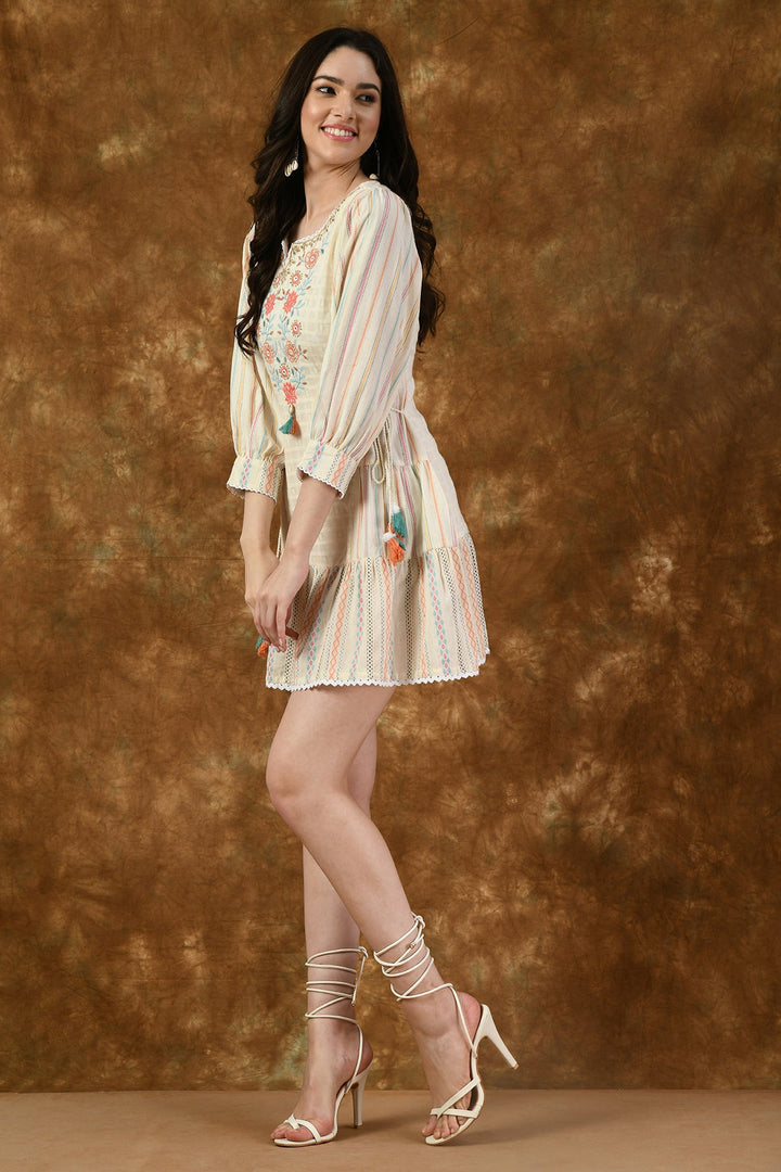Multi Yoke Printed Dress