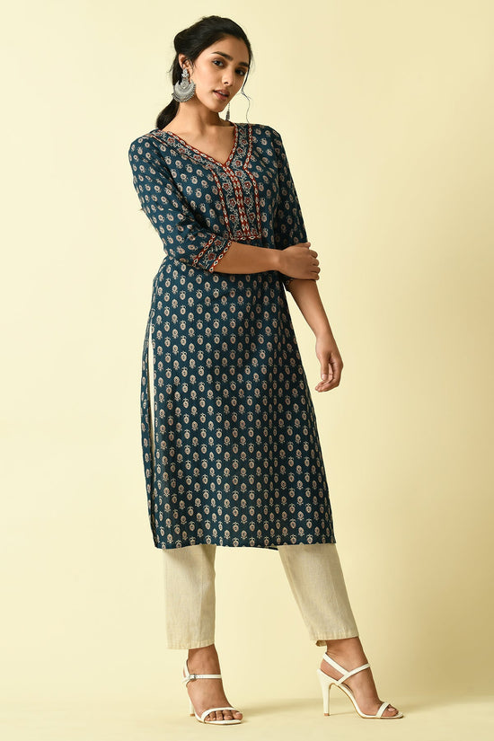 Blue Printed Kurta