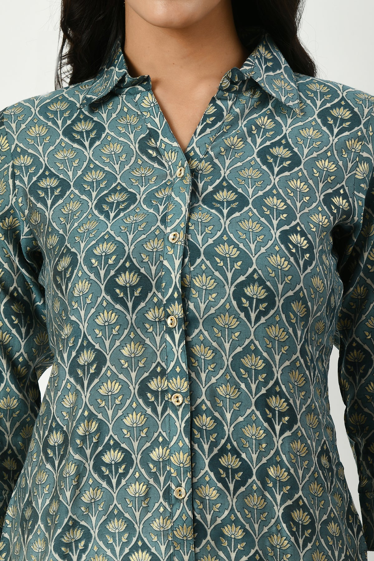 Green Floral Printed Top