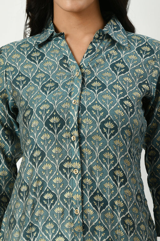 Green Floral Printed Top