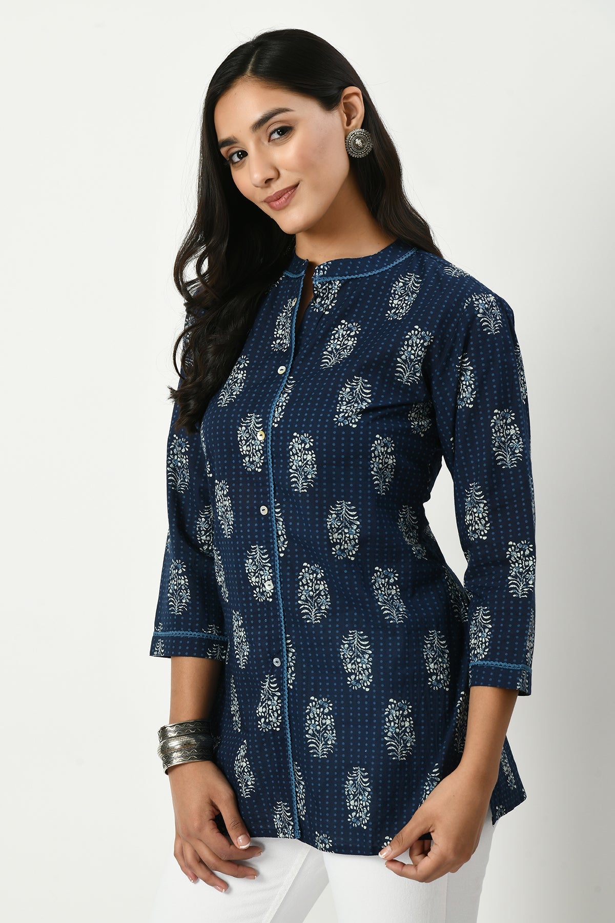 Blue Regular printed top