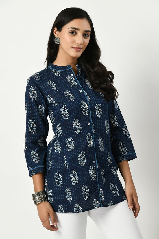 Blue Regular printed top
