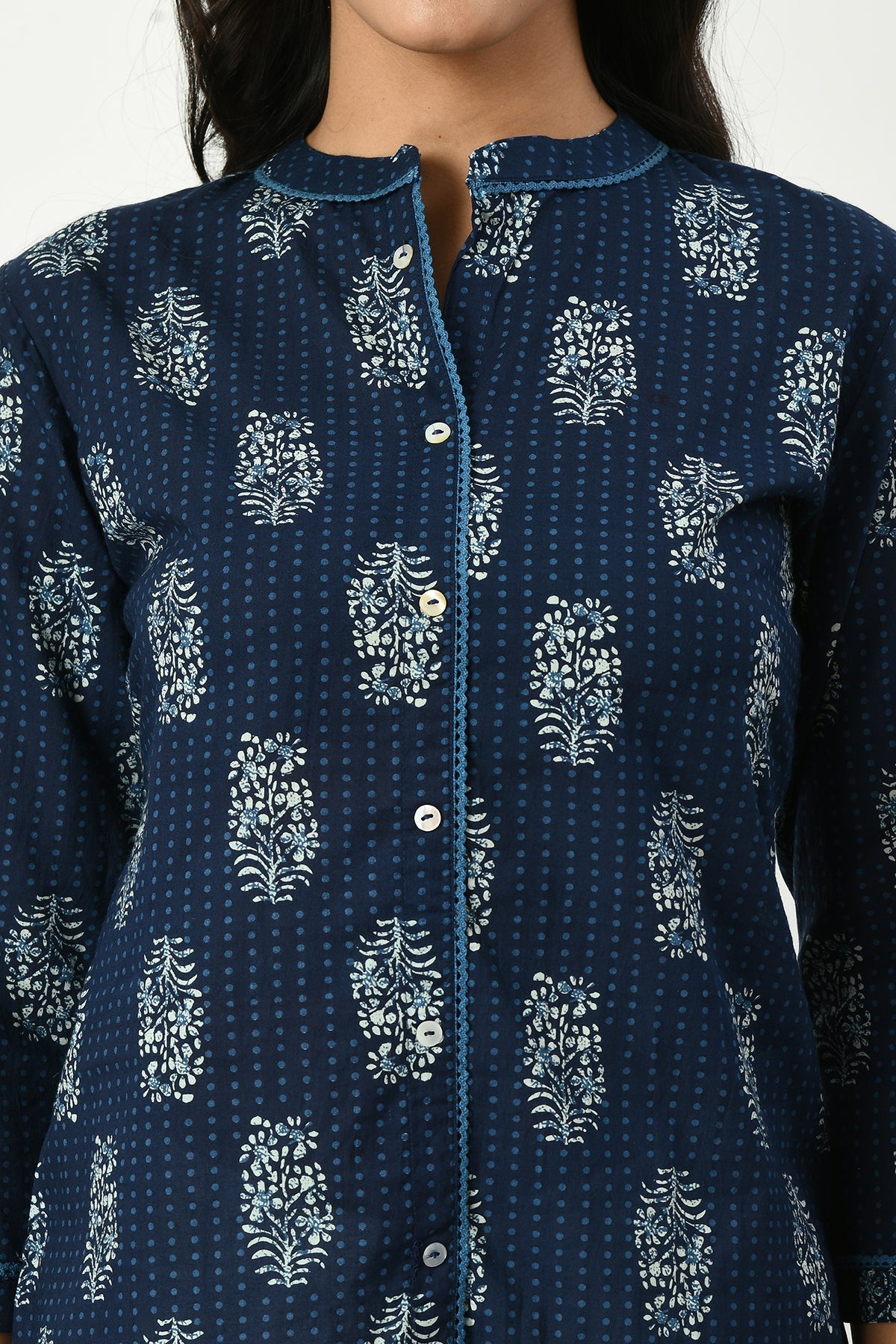 Blue Regular printed top