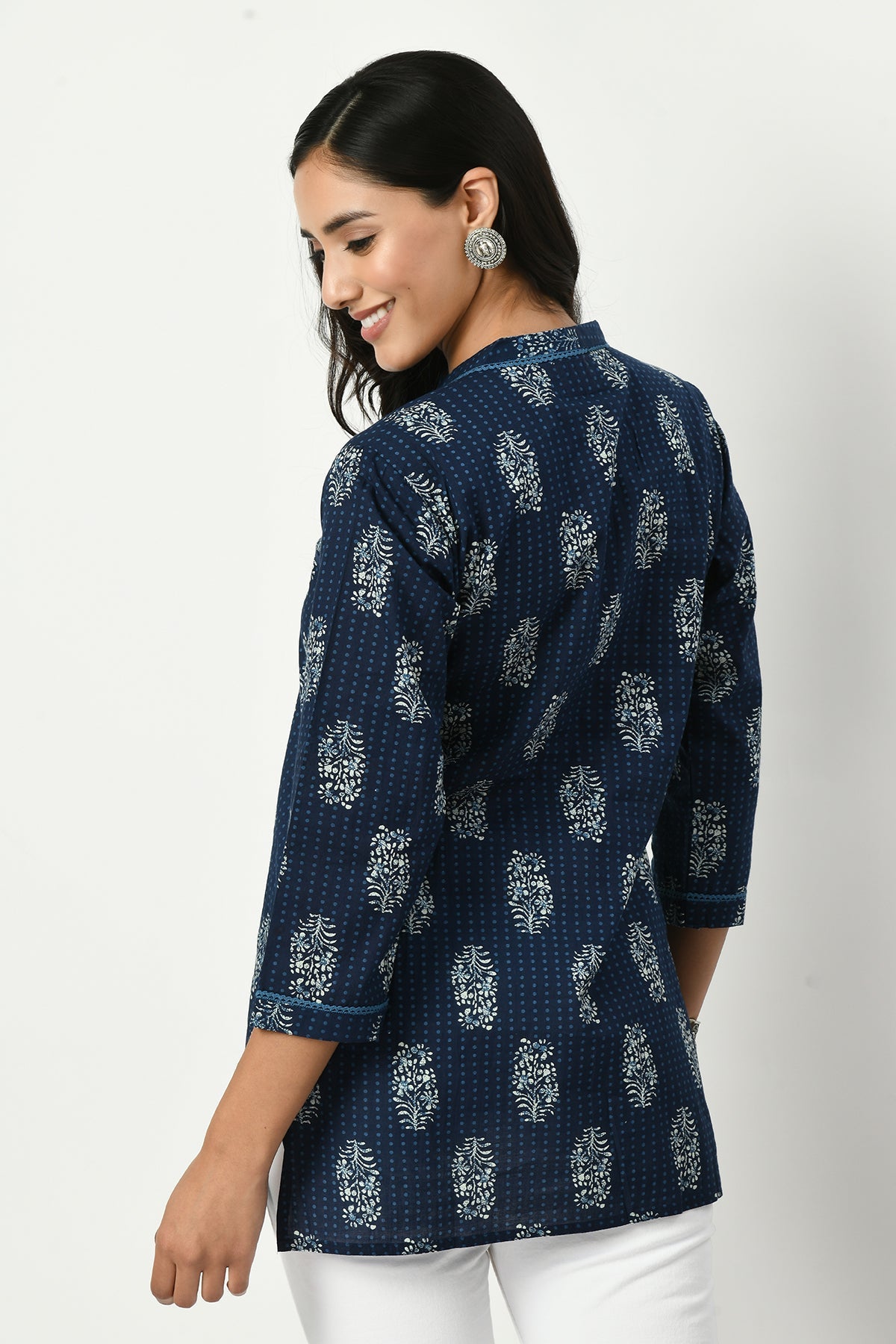 Blue Regular printed top