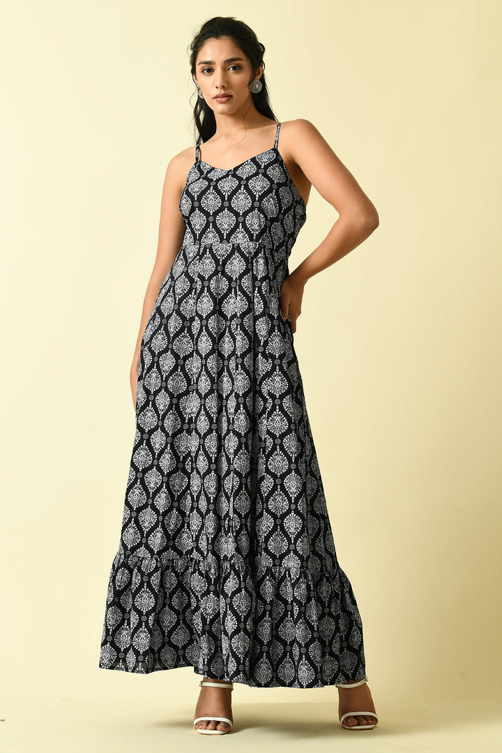 Blue Printed Dress