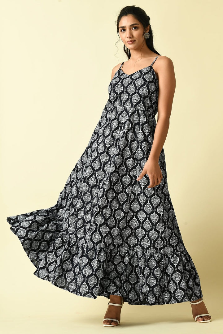 Blue Printed Dress
