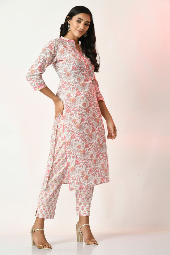 White Printed Kurta Set