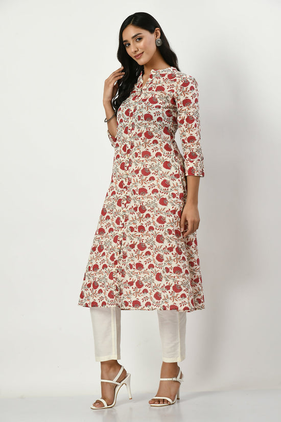 Cream Printed Kurta