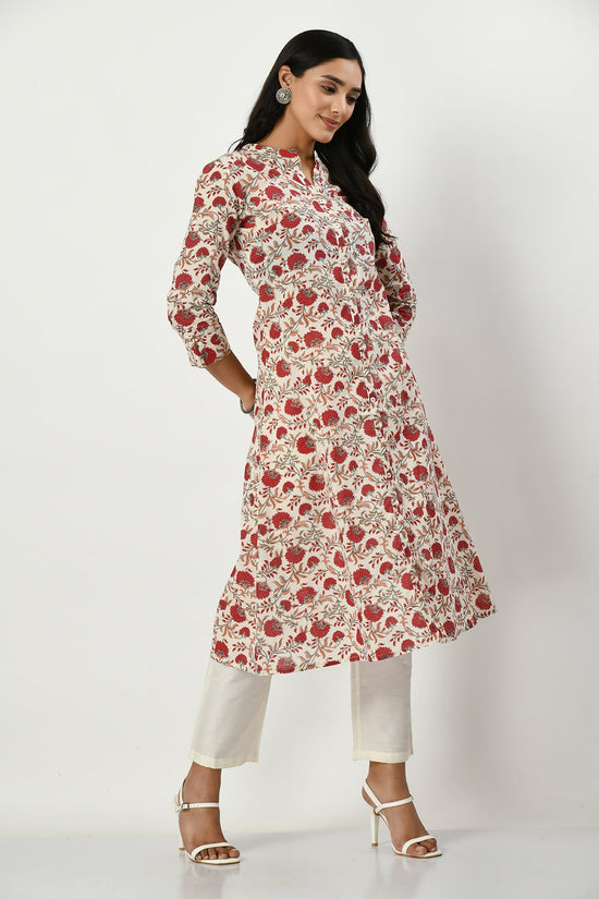 Cream Printed Kurta