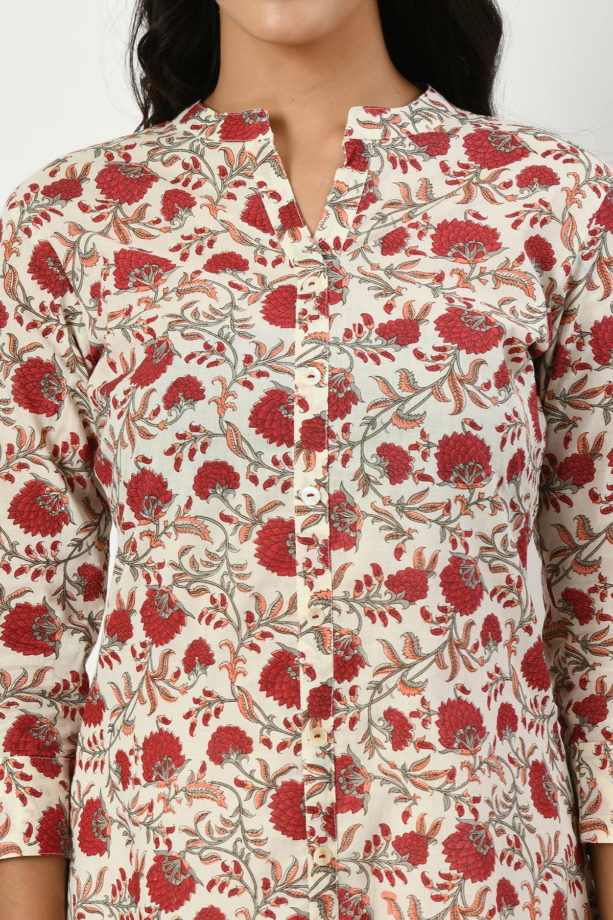 Cream Printed Kurta