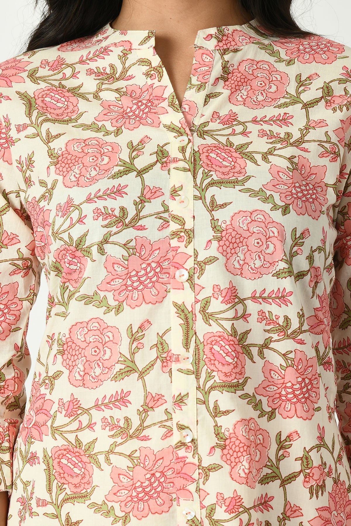 Cream Printed Kurta