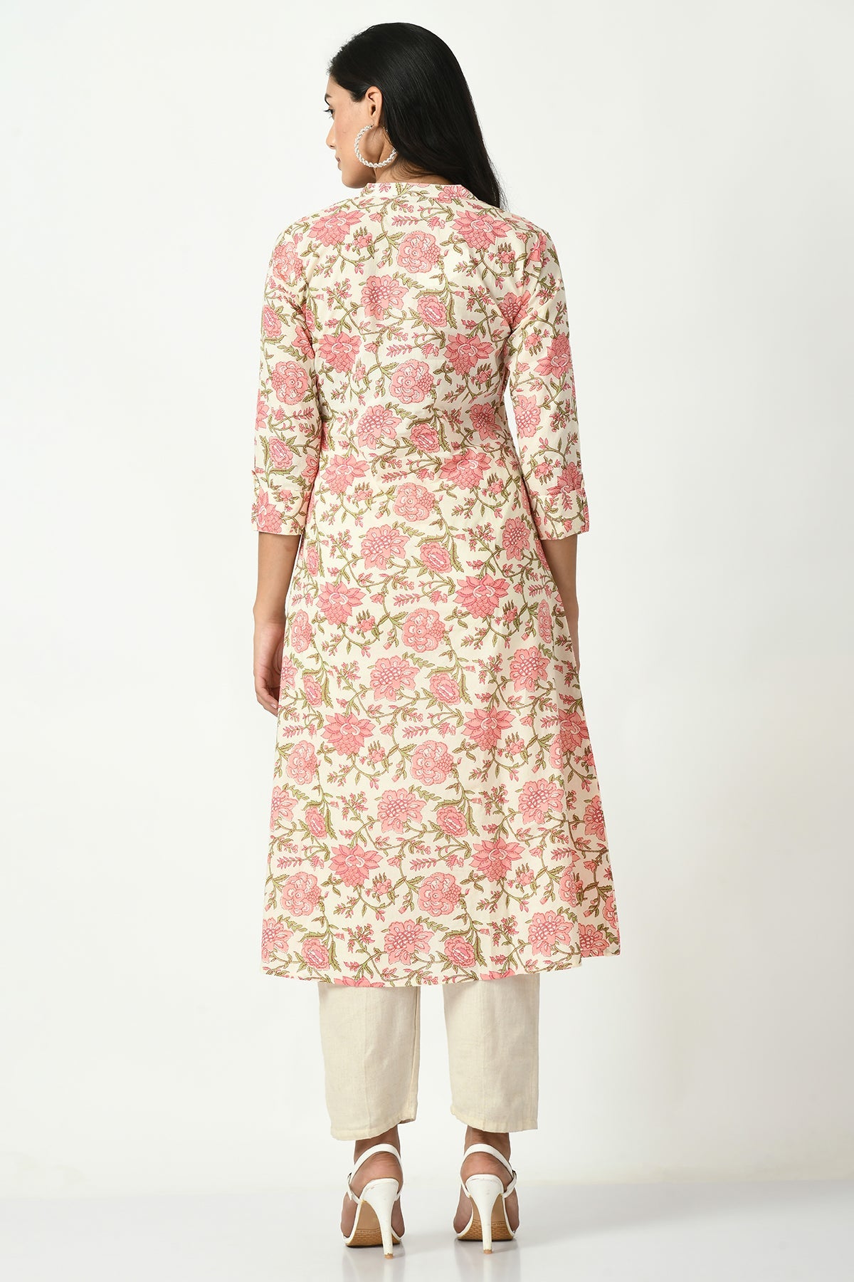 Cream Printed Kurta