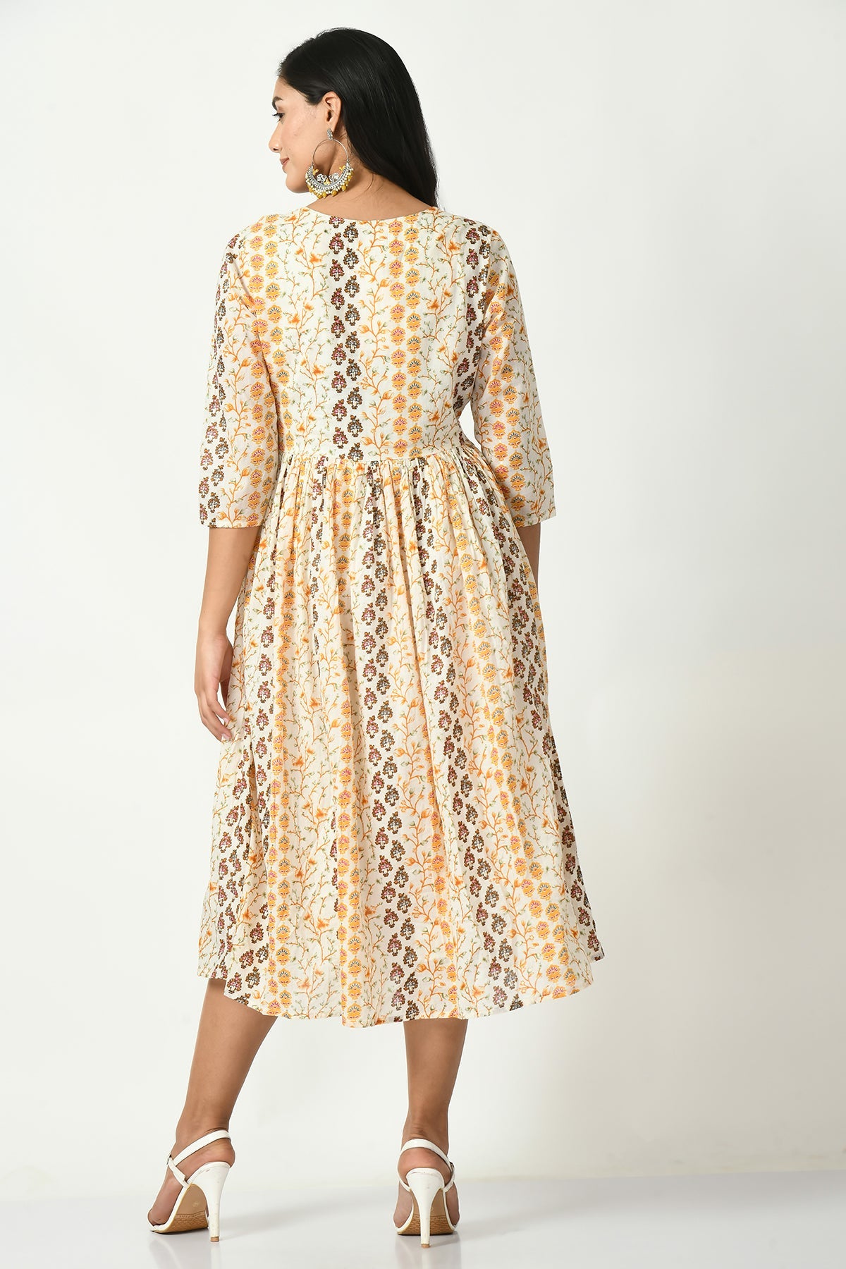 Cream Printed Dress