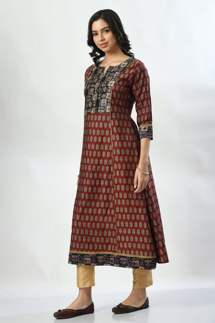 Rust Printed Dress