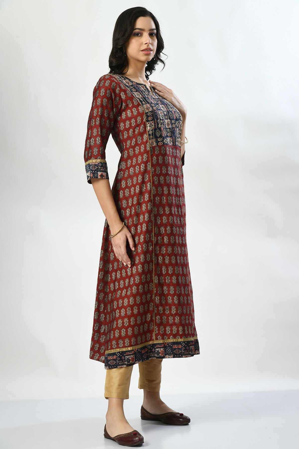 Rust Printed Dress