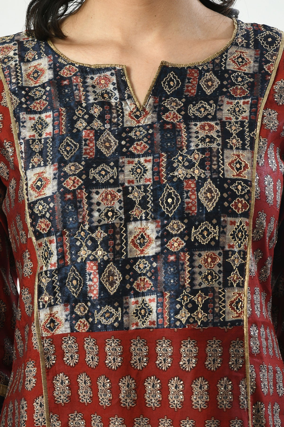 Rust Printed Dress