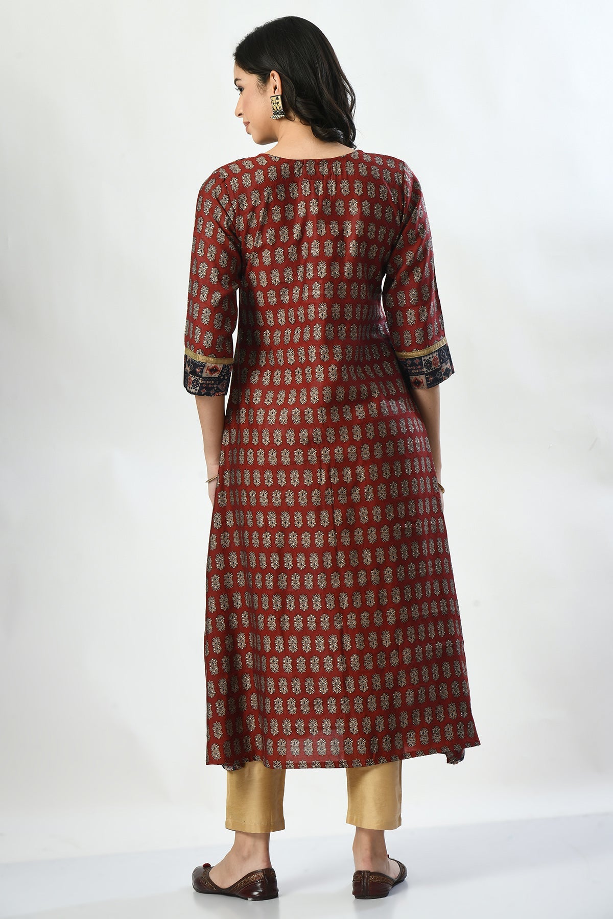 Rust Printed Dress