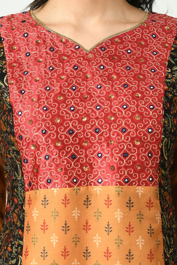 Multi Yoke Embroidered Dress