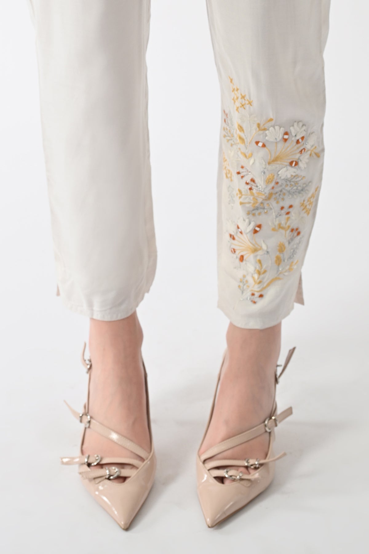 Yellow Embroidered Jacket 3 Pcs Set