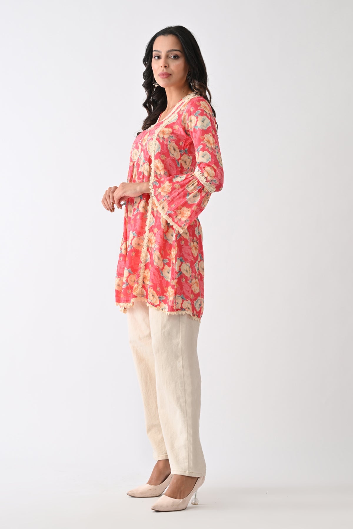Pink Printed A-Line Tunic
