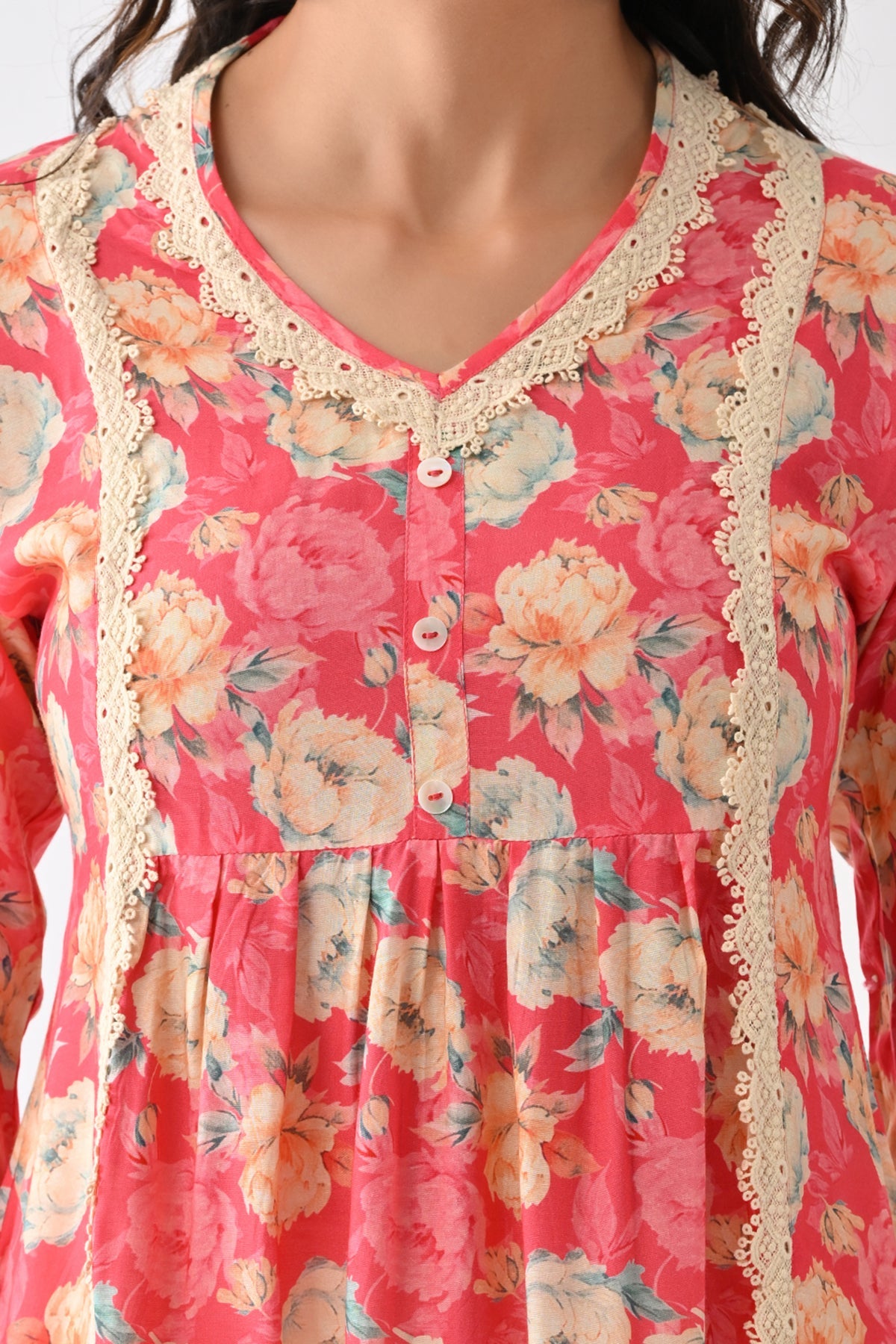 Pink Printed A-Line Tunic