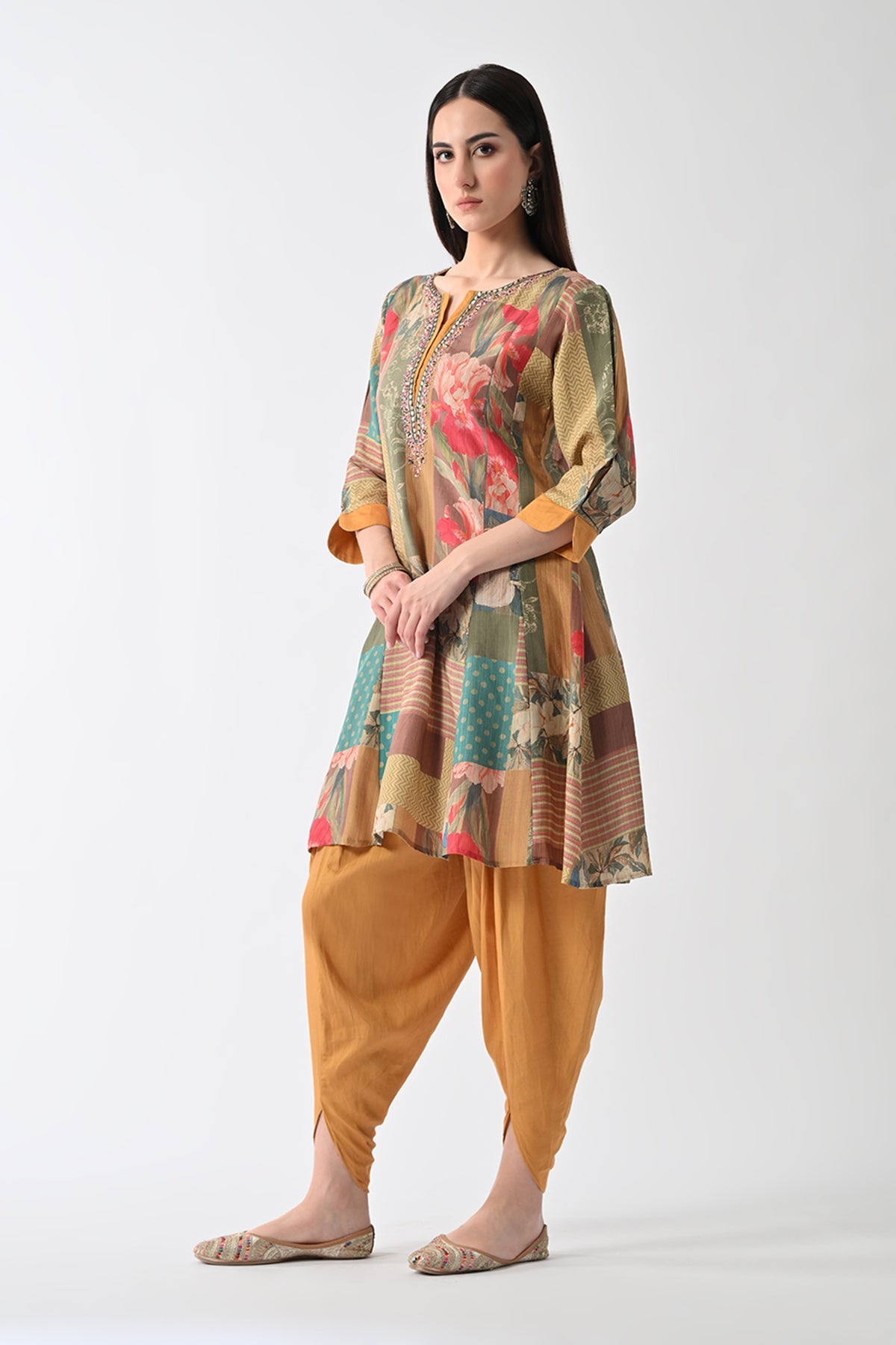 Multi Printed A-Line Kurta 2 Pcs Set
