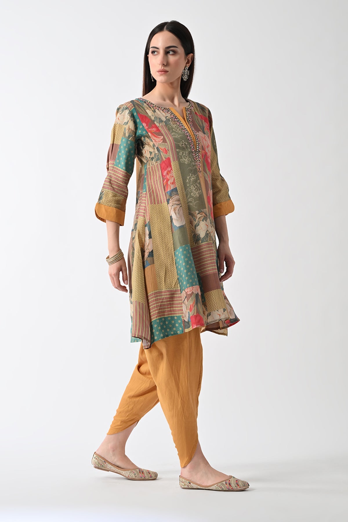 Multi Printed A-Line Kurta 2 Pcs Set