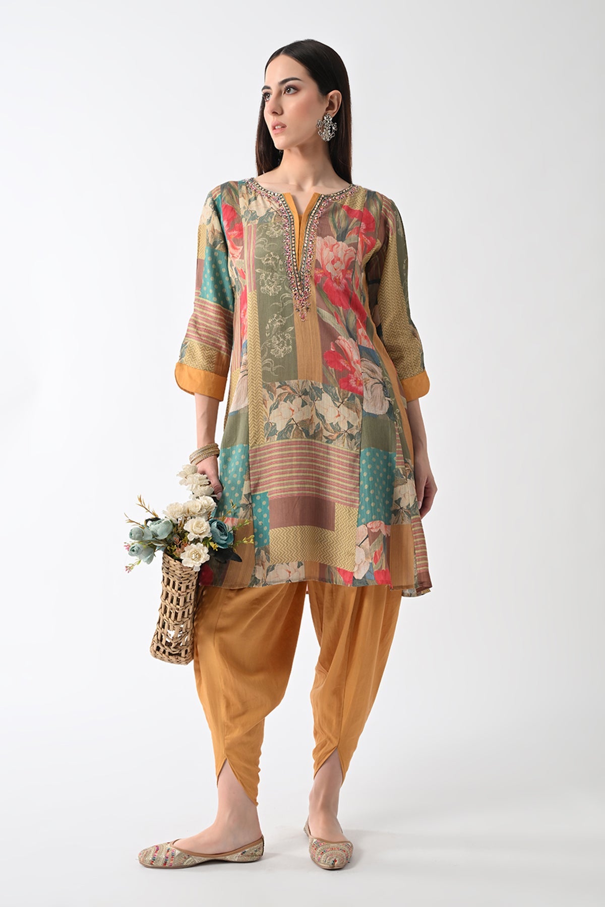 Multi Printed A-Line Kurta 2 Pcs Set