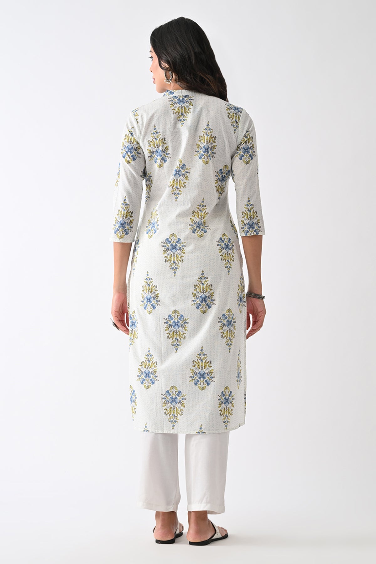 White Printed Kurta
