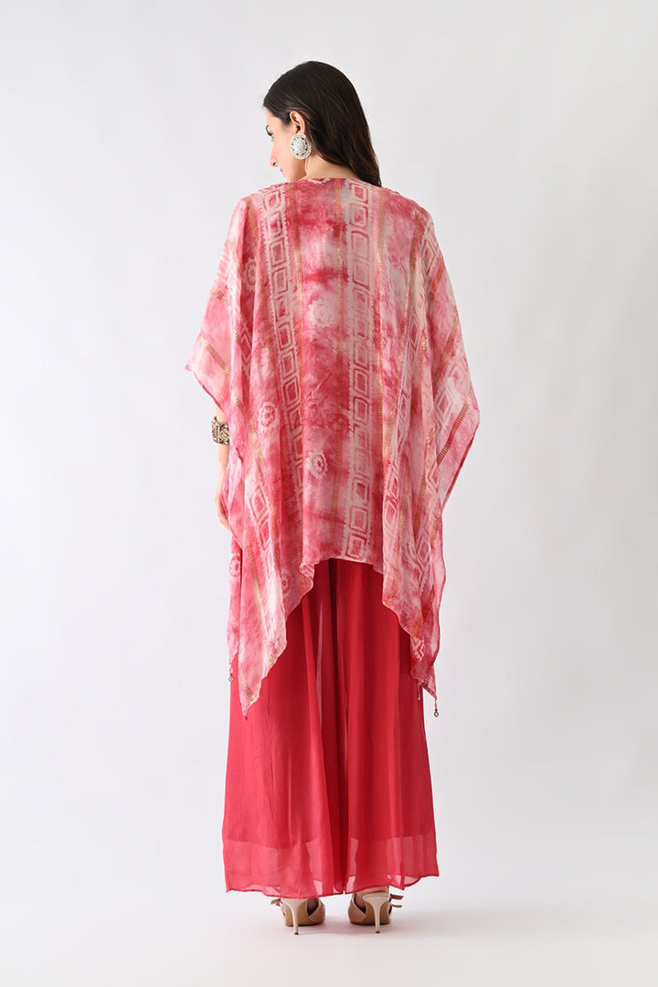 Pink Printed Kaftan Set (3 Piece)