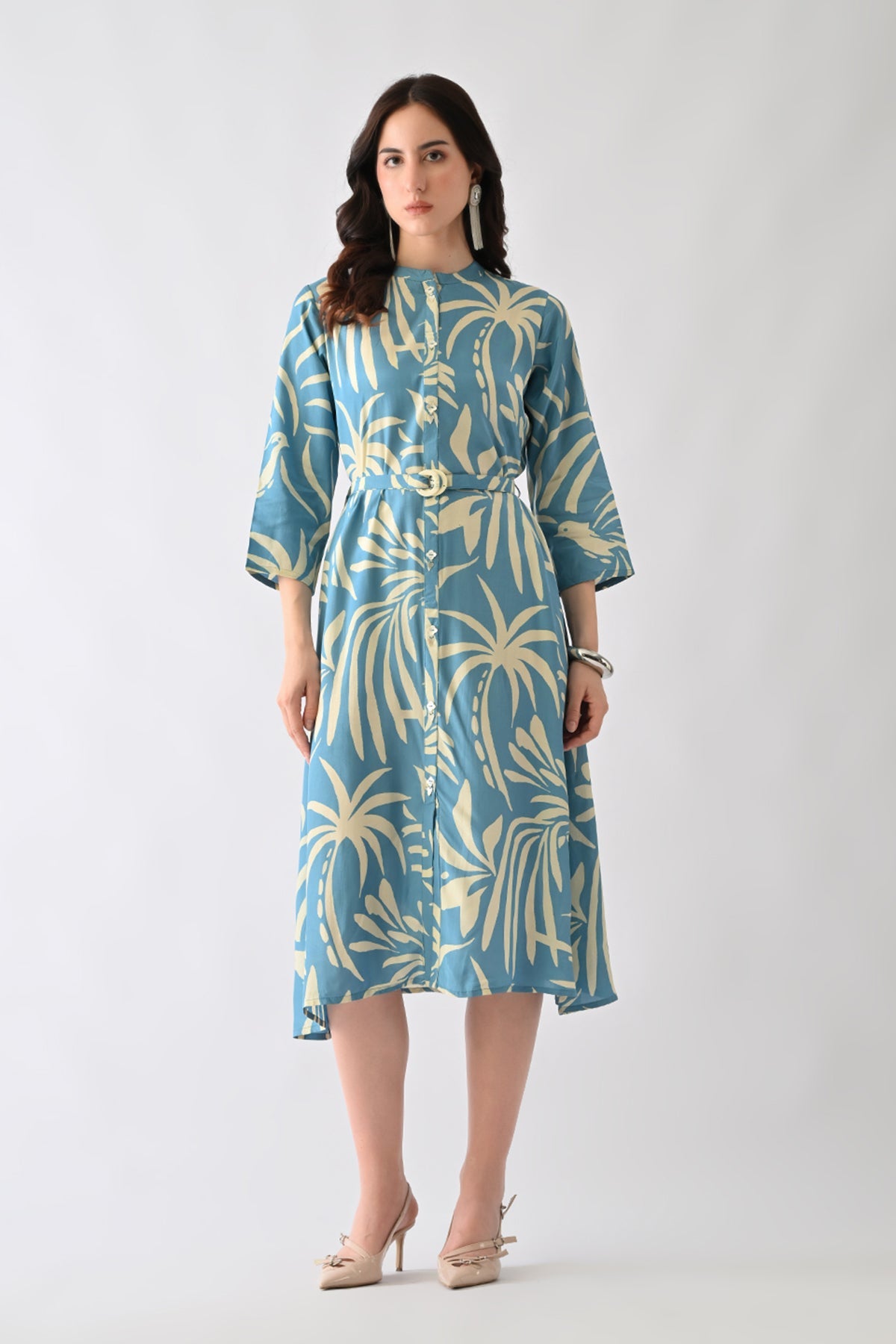 Blue Printed Dress