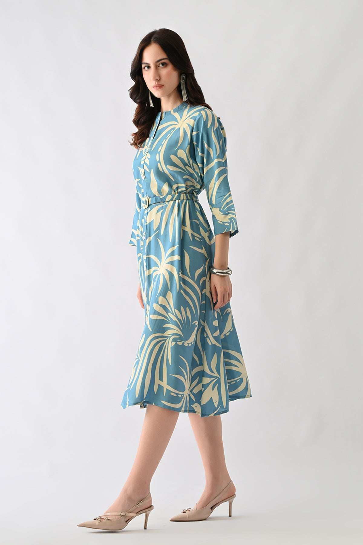 Blue Printed Dress