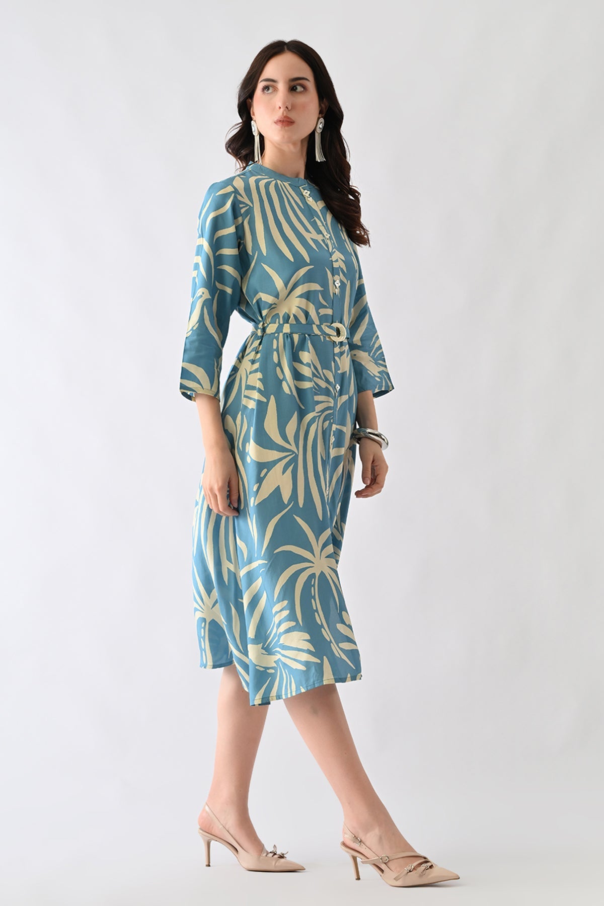 Blue Printed Dress