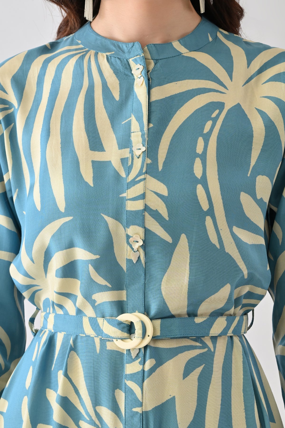 Blue Printed Dress