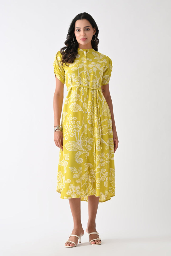 Yellow Printed Dress