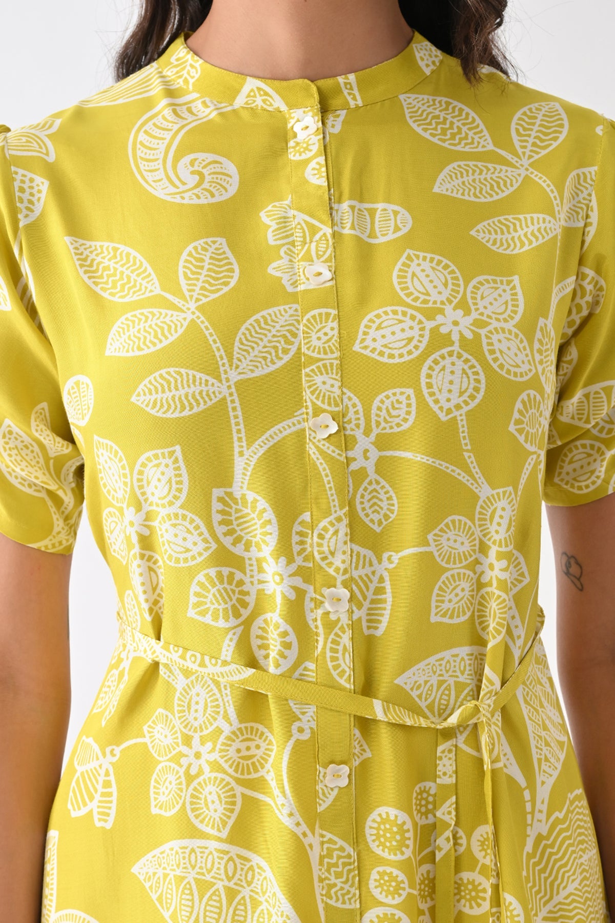 Yellow Printed Dress