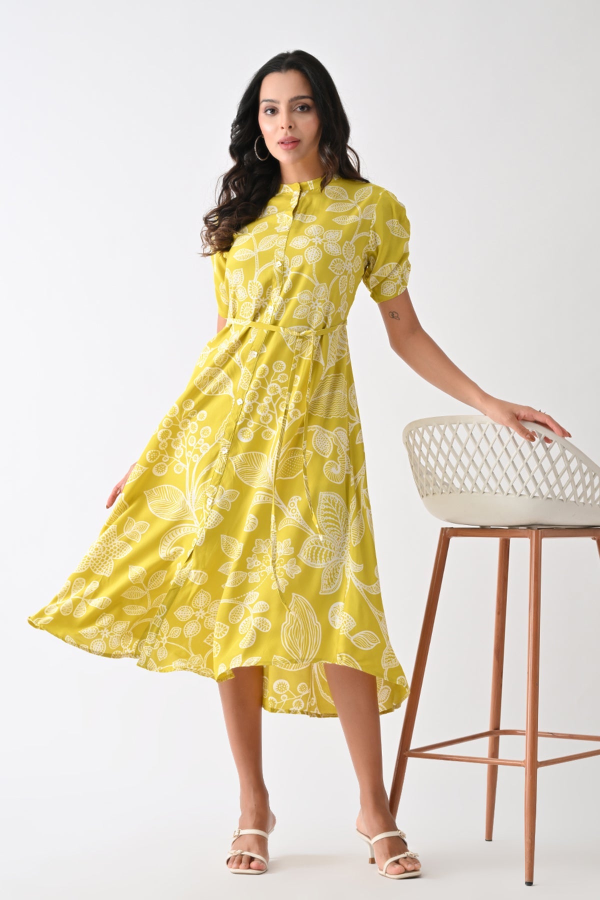 Yellow Printed Dress