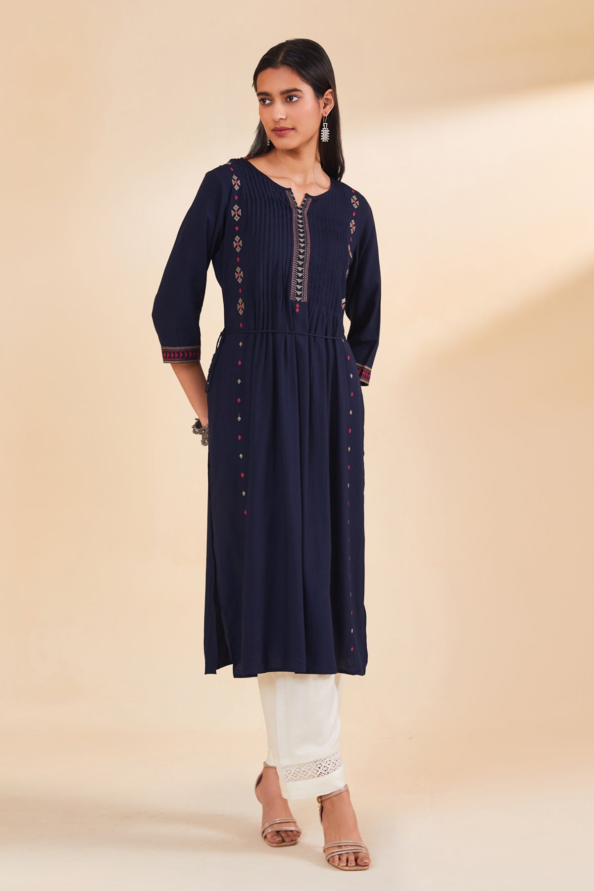 Blue Embroidered Kurta