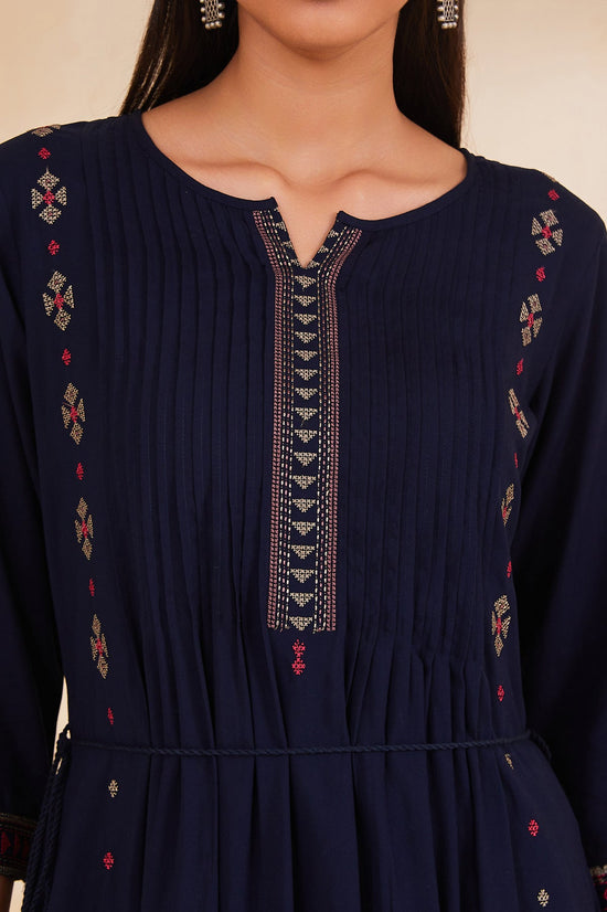 Blue Embroidered Kurta