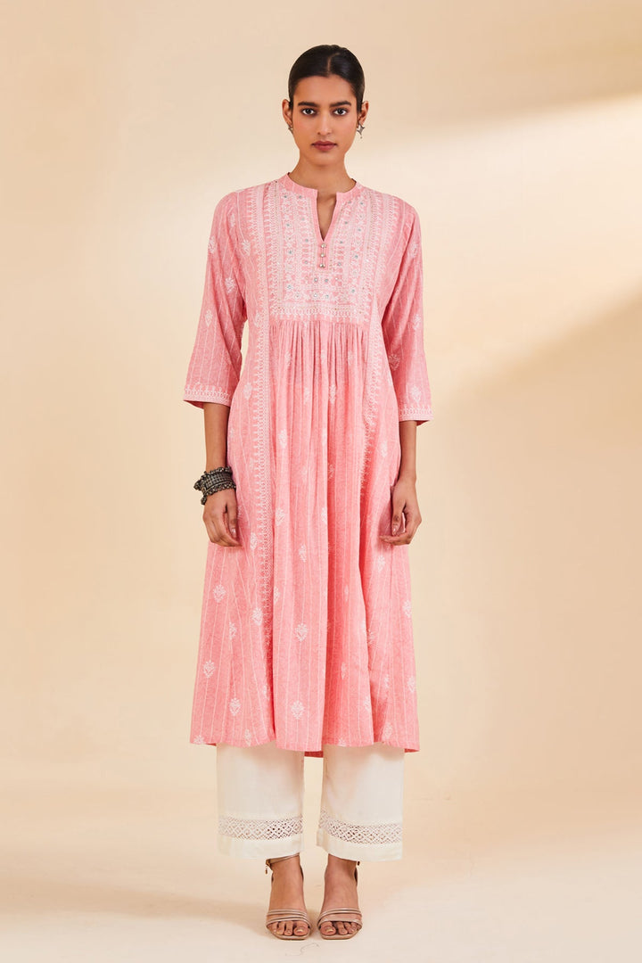 Peach Printed Dress