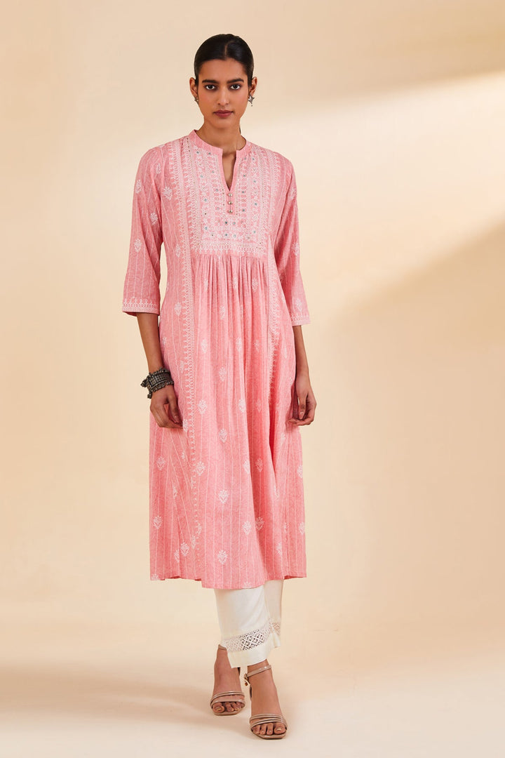 Peach Printed Dress