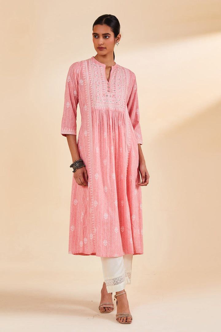 Peach Printed Dress