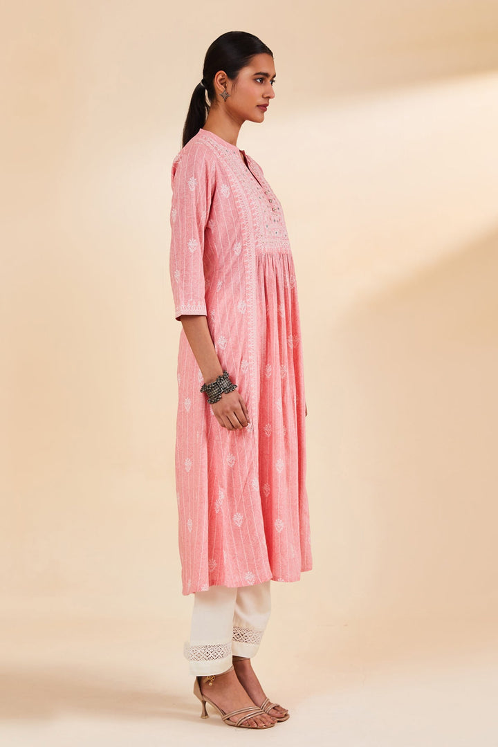 Peach Printed Dress