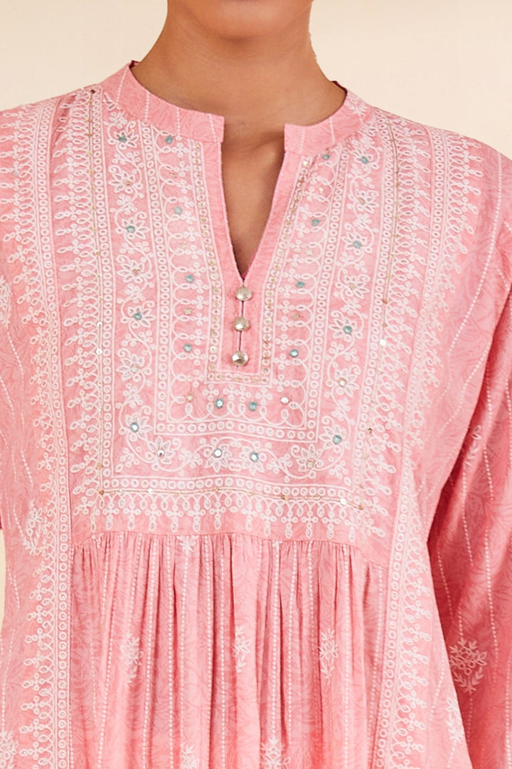Peach Printed Dress