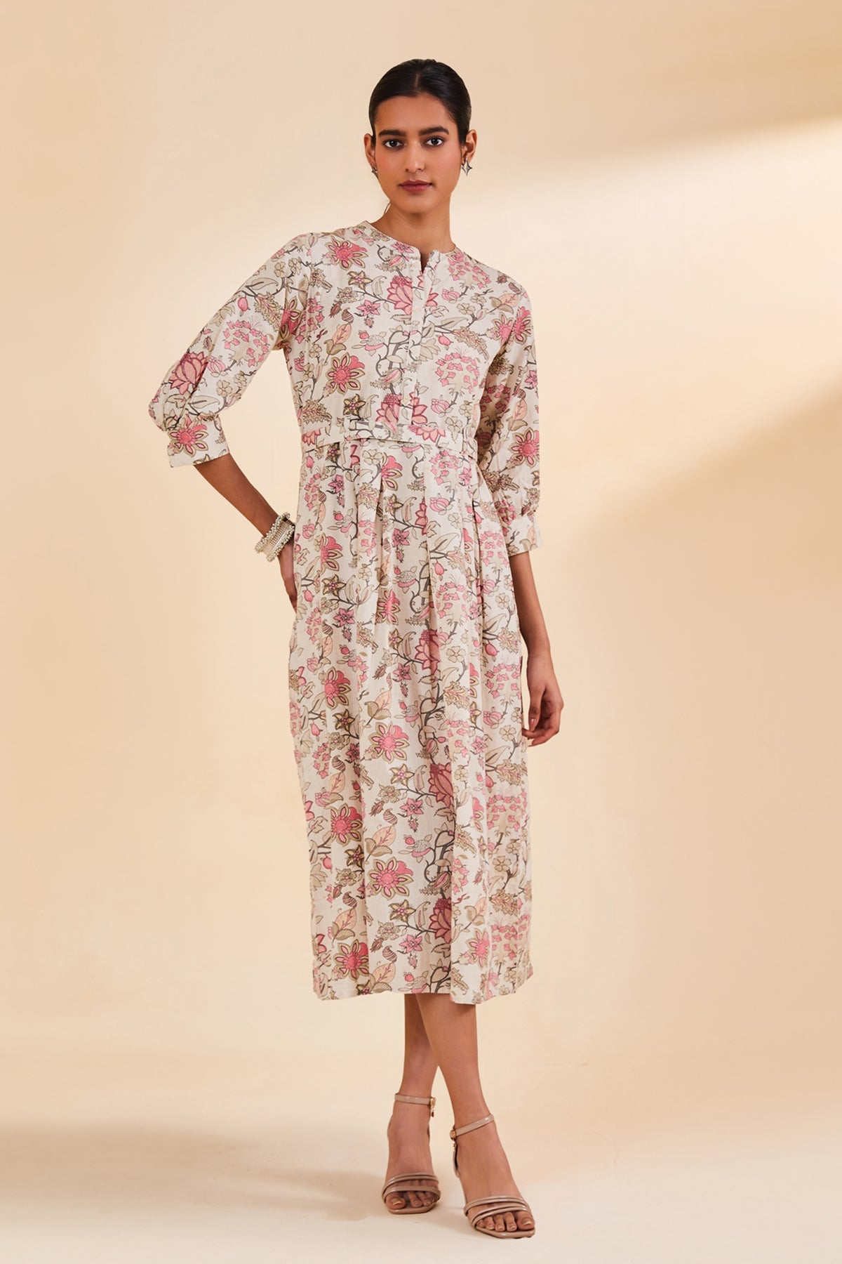 Off White Printed Dress